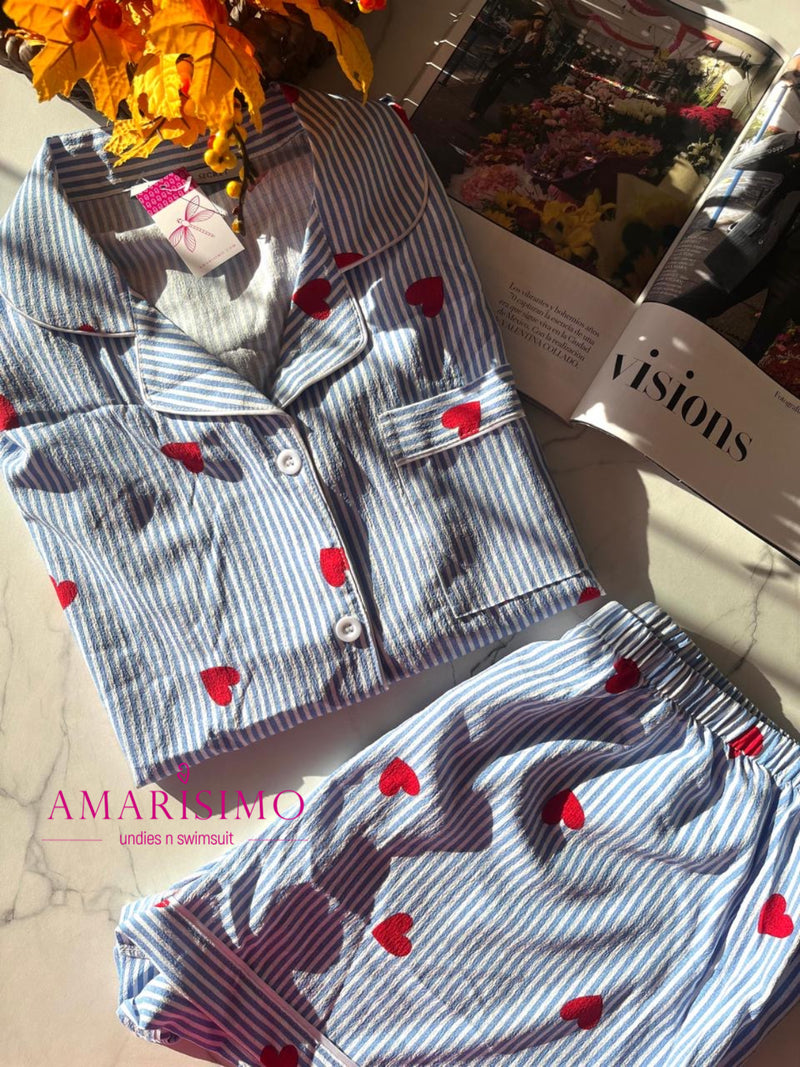 PIJAMA BOTONES SHORT AMARISIMO