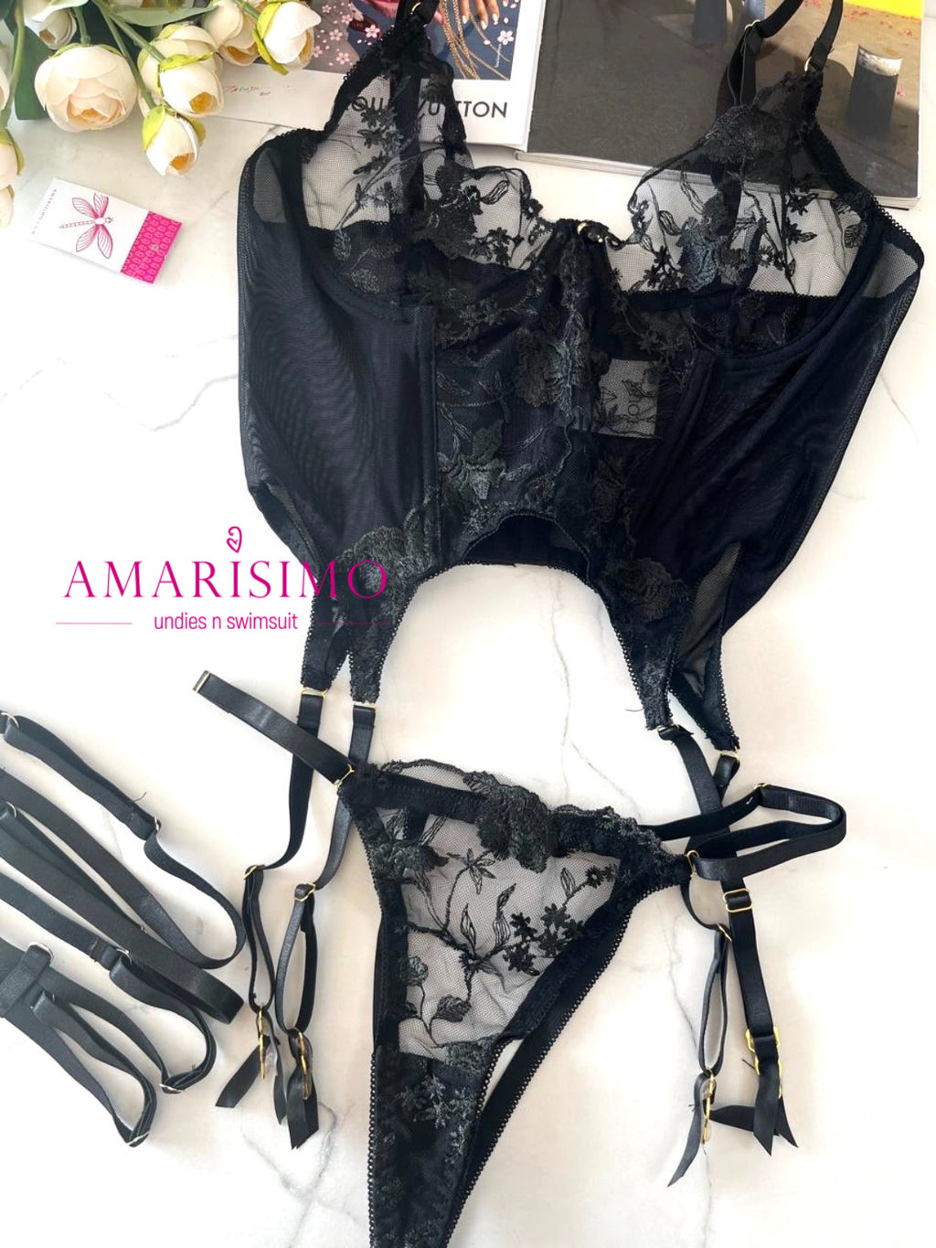 SET CORSET LIGAS AMARISIMO