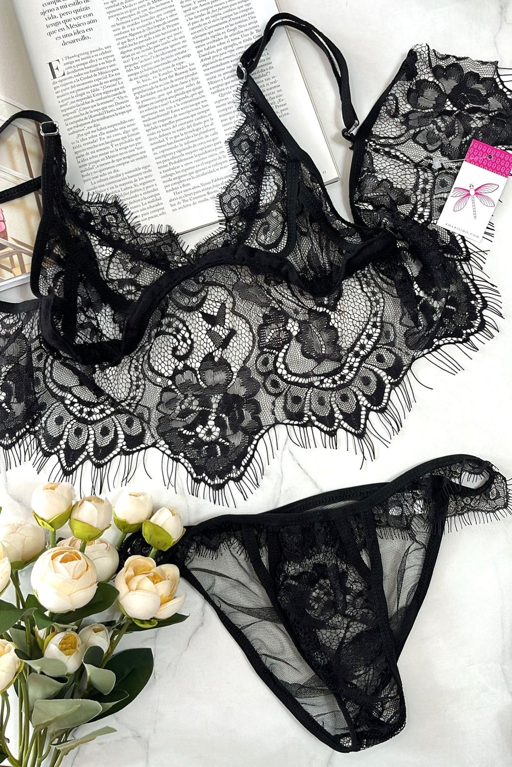 SET MESH ENCAJE AMARISIMO